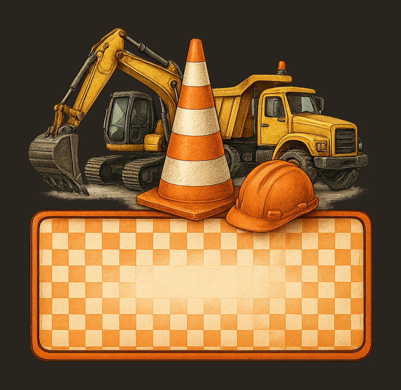 Construction Name Plate Kids Name Plate Design Customizable contrast preview thumbnail