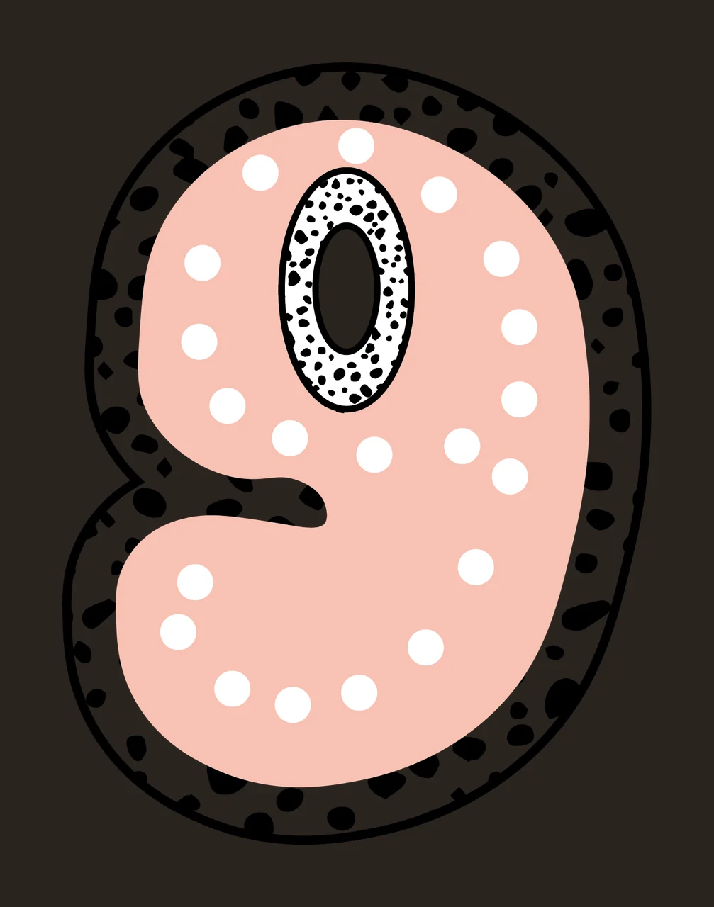Dalmatian Dots Font Race Doodle Character 26 racing checkered flag contrast preview thumbnail