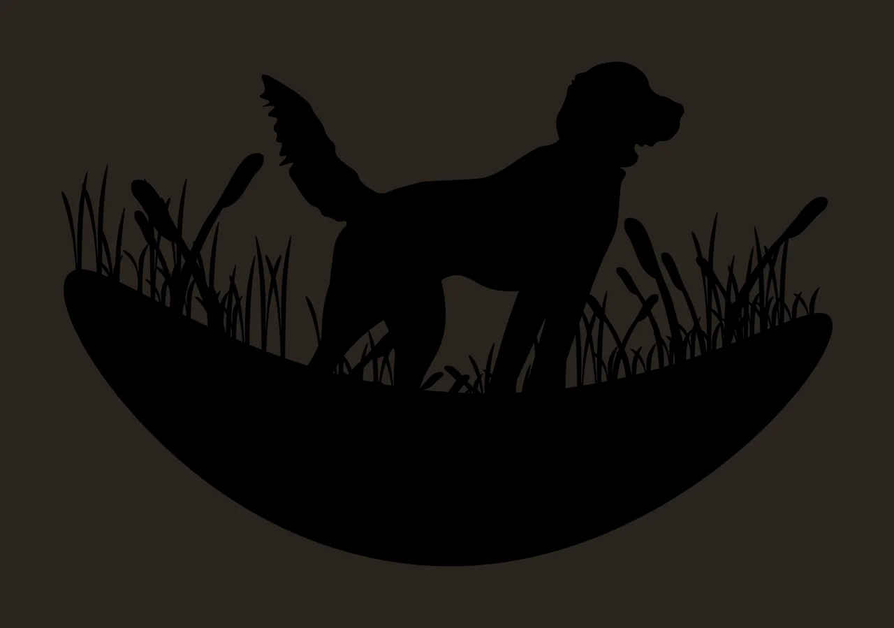 Dog Standing In Field Of Grass crescent moon shape silhouette contrast preview thumbnail