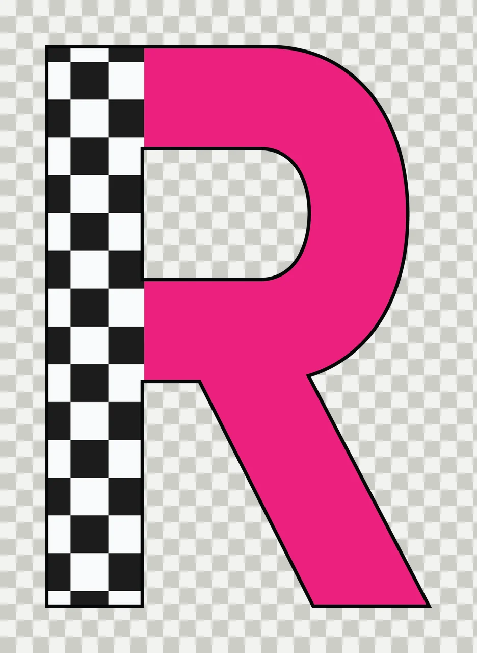 Can Glass Wrap R Letter With Checkered Pattern transparency and detail preview thumbnail