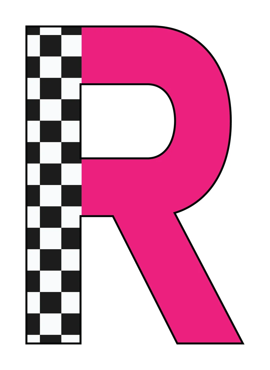 Can Glass Wrap R Letter With Checkered Pattern