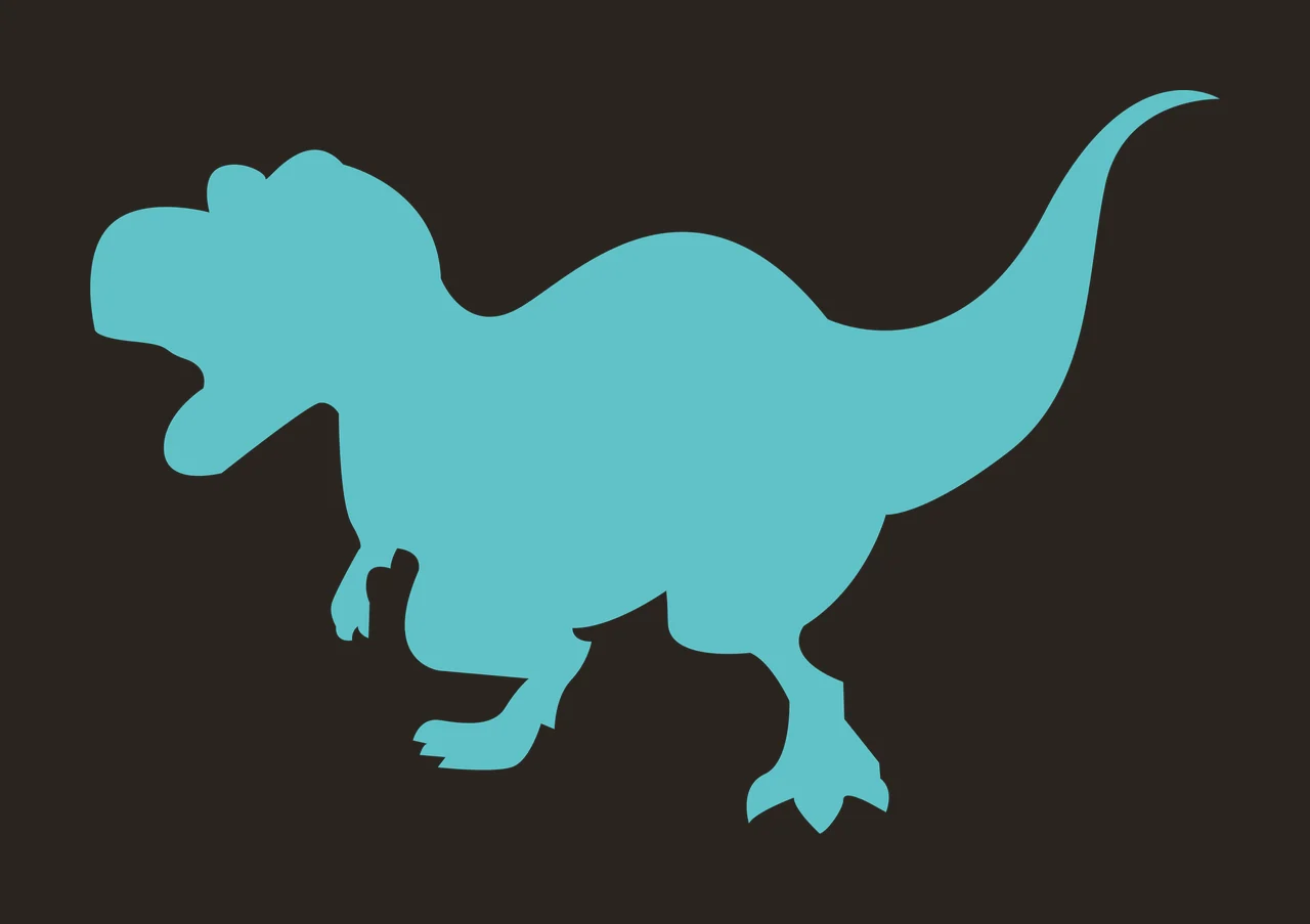 Dinosaur Black Silhouette Of A Standing With Open roaring white contrast preview thumbnail