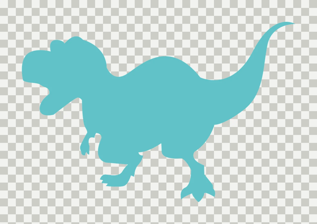 Dinosaur Black Silhouette Of A Standing With Open roaring white transparency and detail preview thumbnail