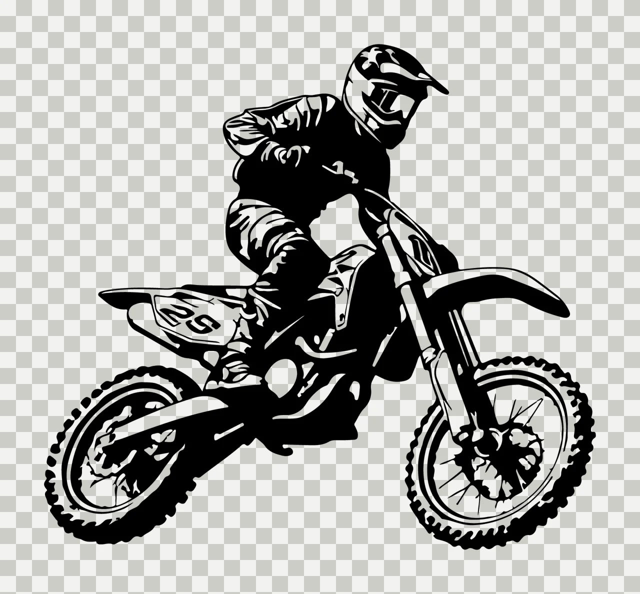 25 Motorcyclist Jumping Motorcycle Graphic Art helmet number transparency and detail preview thumbnail