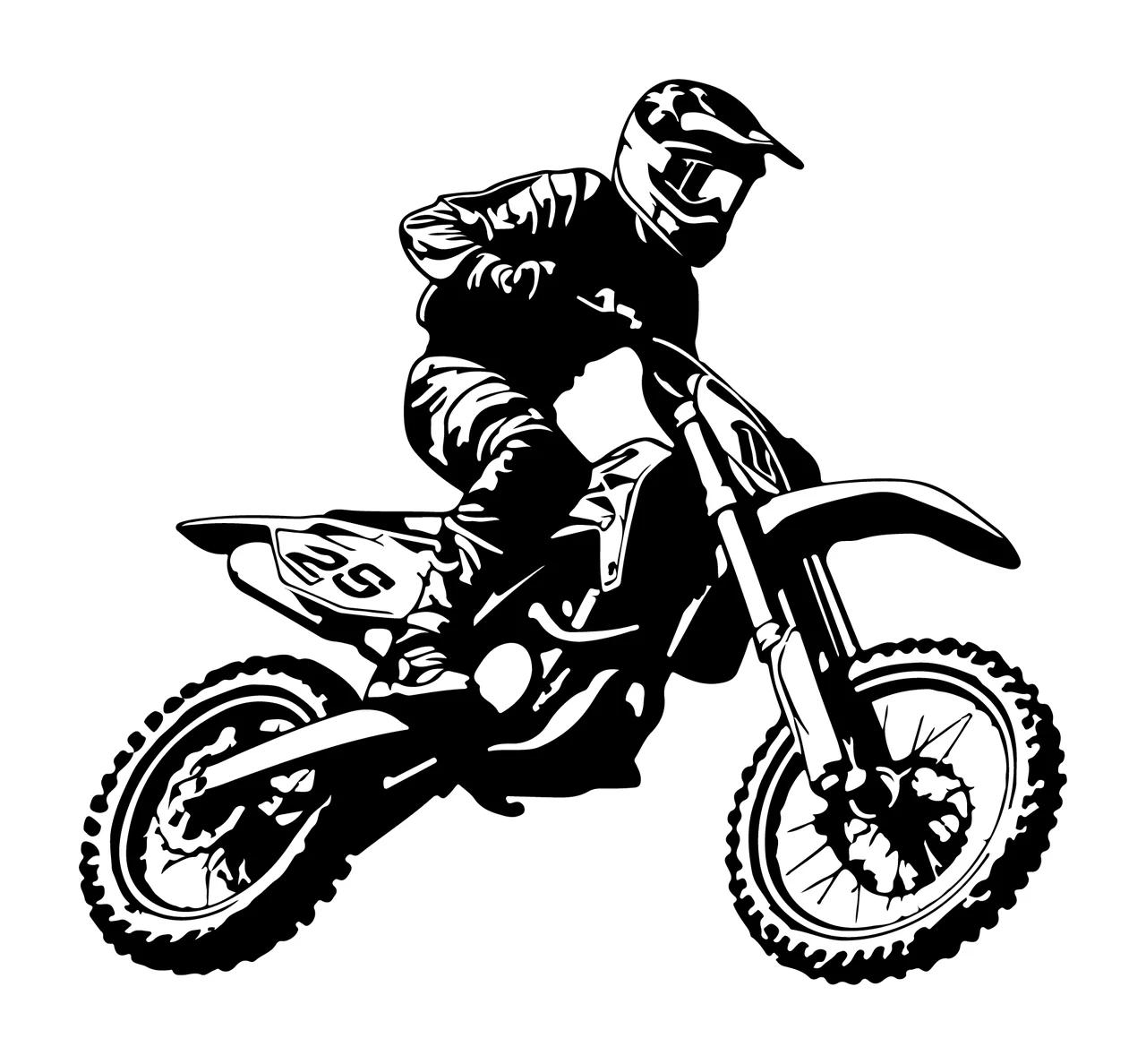 25 Motorcyclist Jumping Motorcycle Graphic Art helmet number