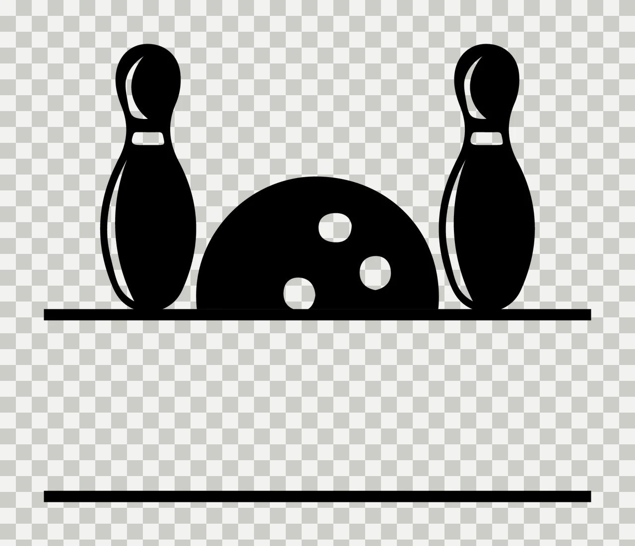Bowling Equipment With Ball And Pins transparency and detail preview thumbnail