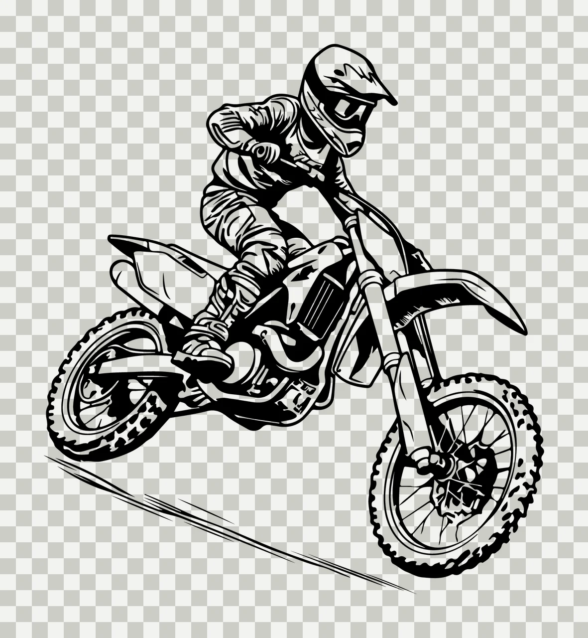 Motocross Rider Performing Mid Air Jump jumping motorcycle transparency and detail preview thumbnail