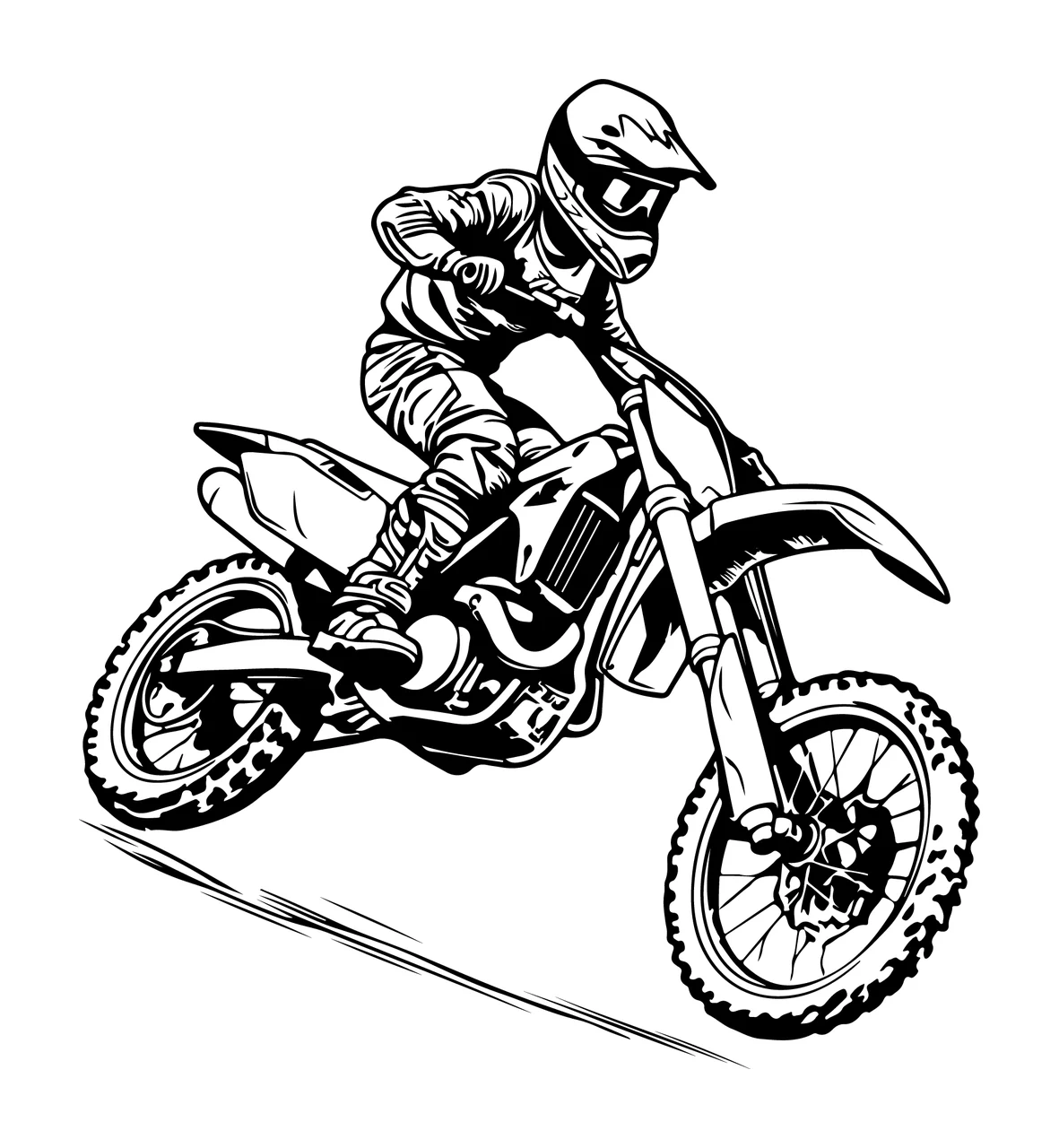 Motocross Rider Performing Mid Air Jump jumping motorcycle