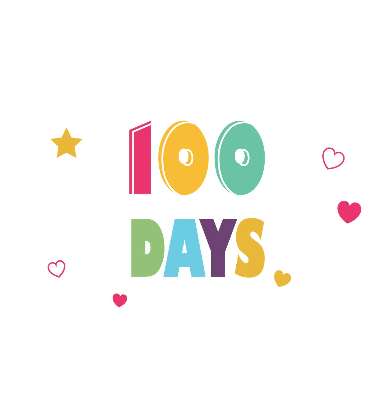 Can Glass Wrap 100 Days Colorful Typography