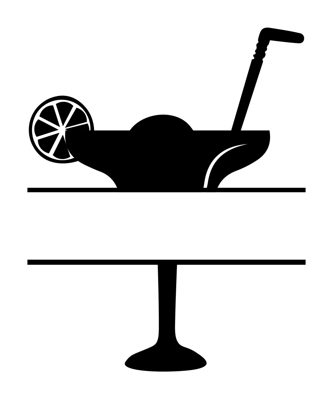 Cocktail Glass Held With Straw And Fruit Slice