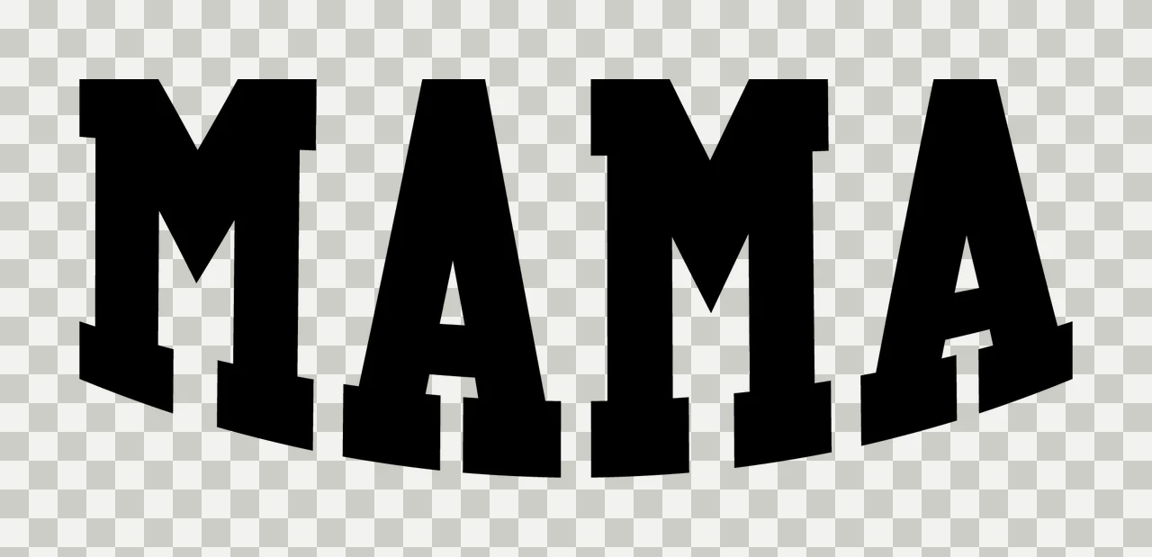 Mama Text With Letter M transparency and detail preview thumbnail