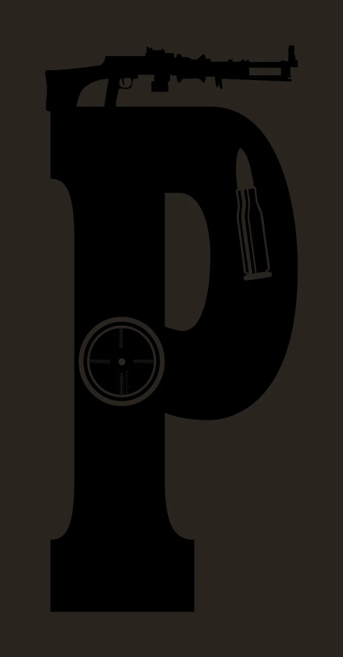 Gun Alphabet Character 06 scalable logo design icon contrast preview thumbnail