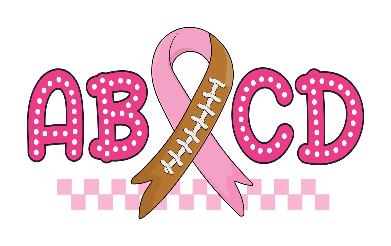 Abcd Black Awareness Ribbon With Letters And Checkered pattern