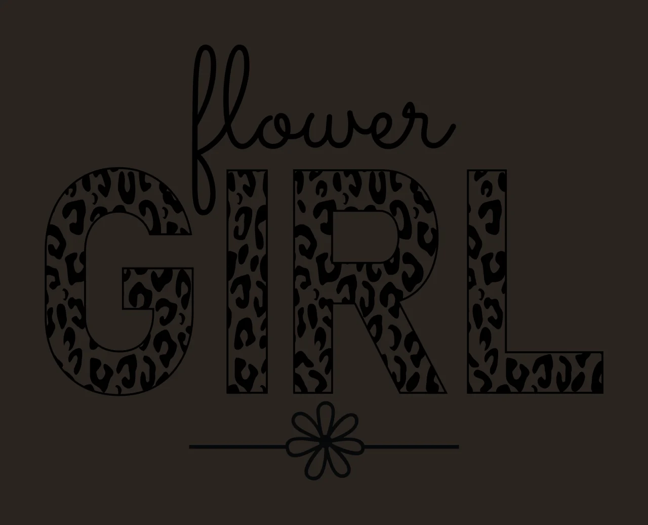 Flower Girl Text With Animal Pattern decorating leopard print contrast preview thumbnail