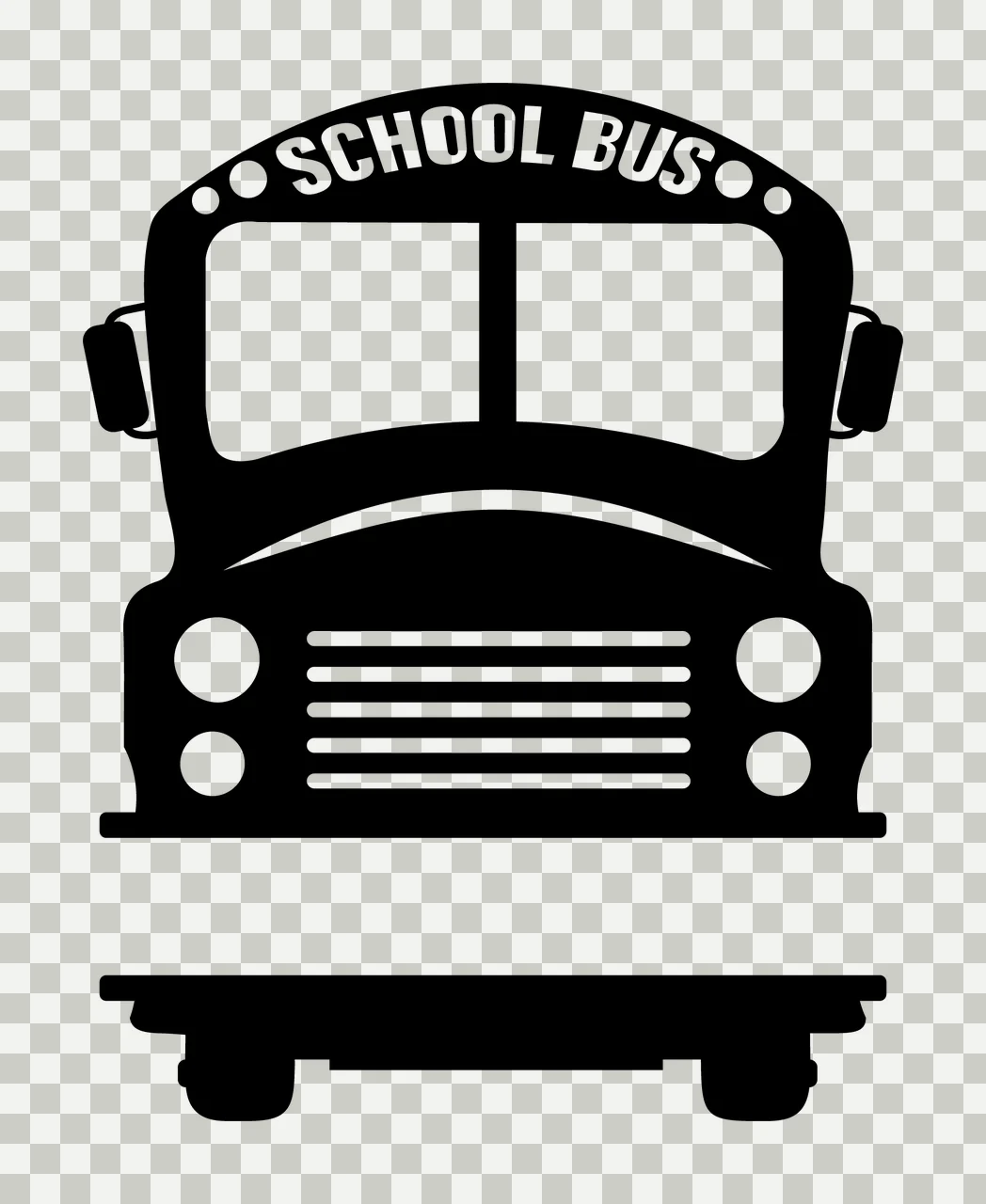 Bus With Headlights And Grille In White transparency and detail preview thumbnail
