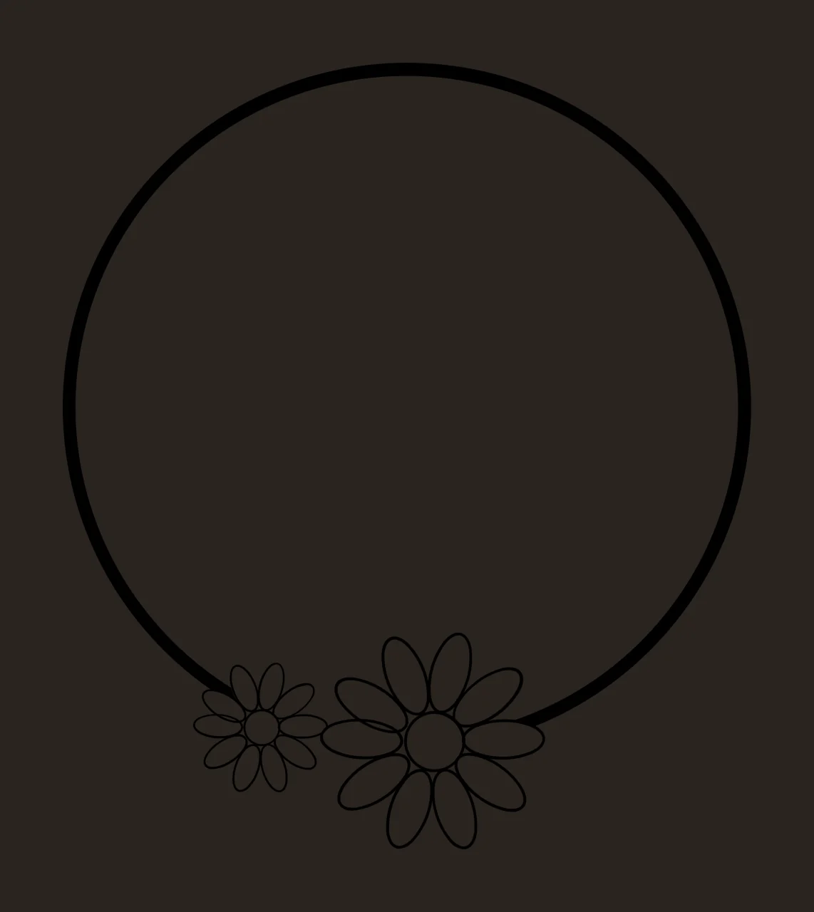 Keychain Circular Frame With Two Daisy Flowers circle daisies contrast preview thumbnail