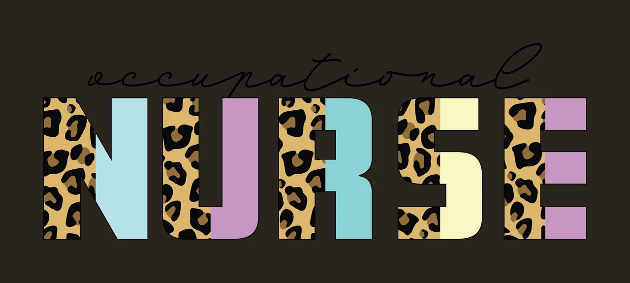 Occupational Nurse Text With Pattern typography letters leopard print contrast preview thumbnail