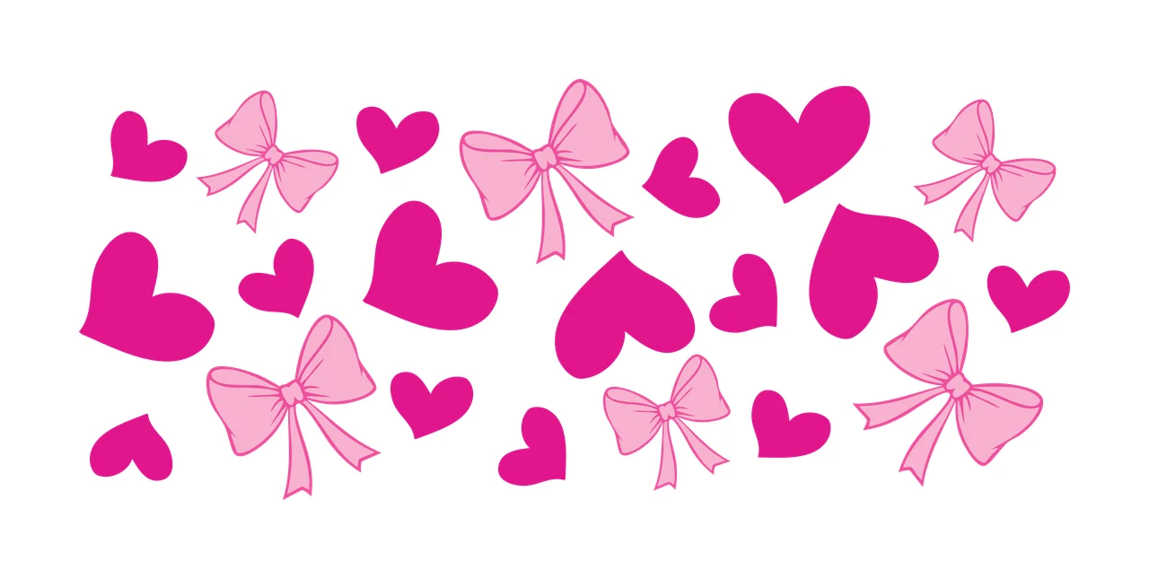 Bow Can Glass Wrap Black Heart And Ribbon hearts stationary
