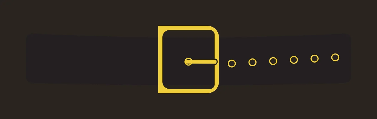 Black Silhouette Of A Leather Belt With Metallic buckled strap contrast preview thumbnail