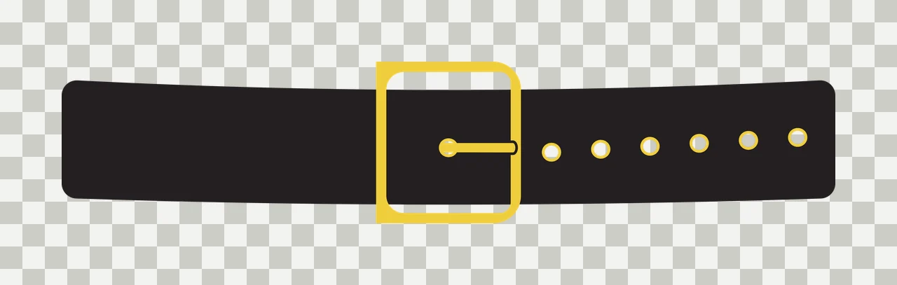 Black Silhouette Of A Leather Belt With Metallic buckled strap transparency and detail preview thumbnail