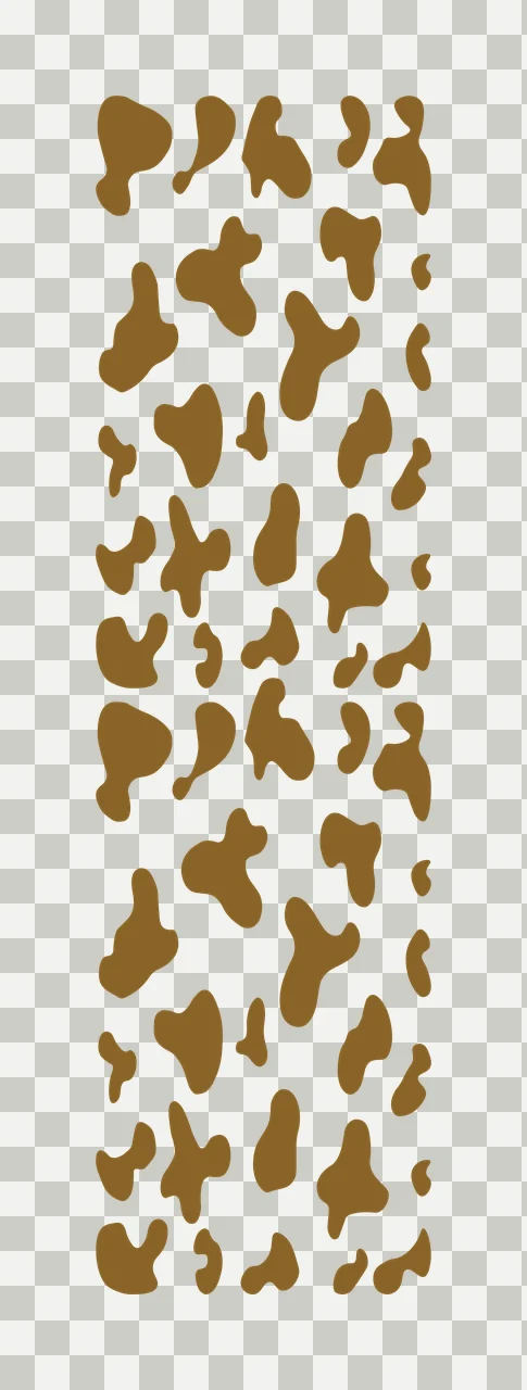 Cow print pattern Illustration with organic spots, irregular blotches and animal texture in brown and white transparency and detail preview thumbnail