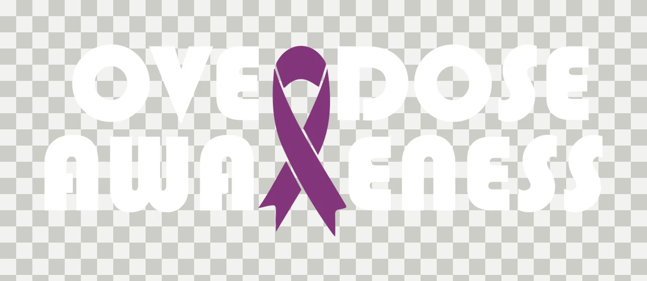 Overdose Awareness Ribbon Text Logo interrupting stencil typography transparency and detail preview thumbnail