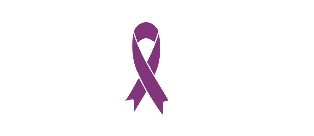 Overdose Awareness Ribbon Text Logo interrupting stencil typography
