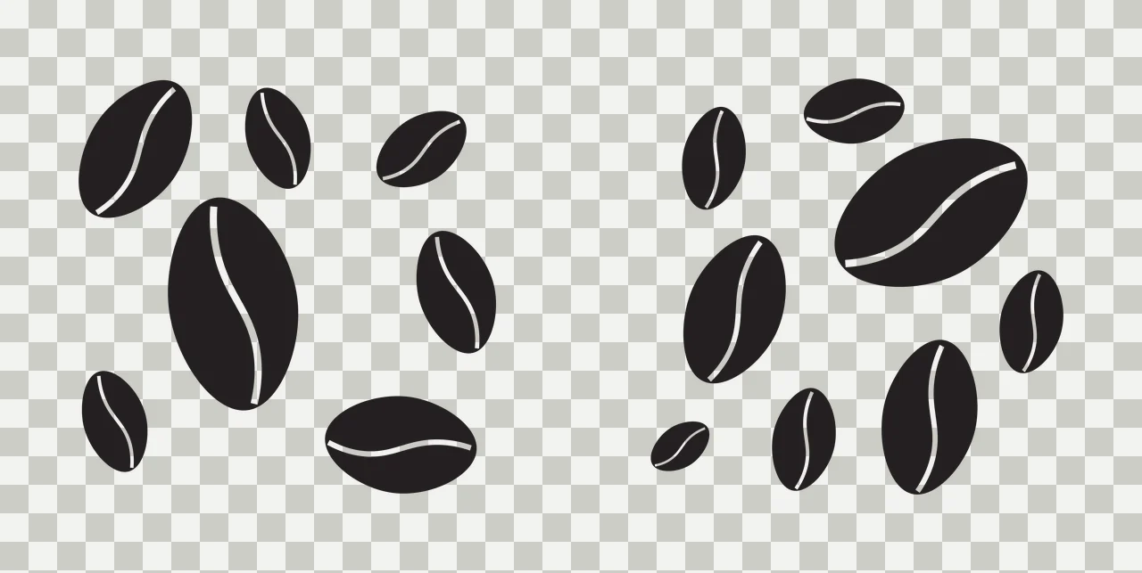 Can Glass Wrap Scattered Roasted Coffee Beans floating bean transparency and detail preview thumbnail