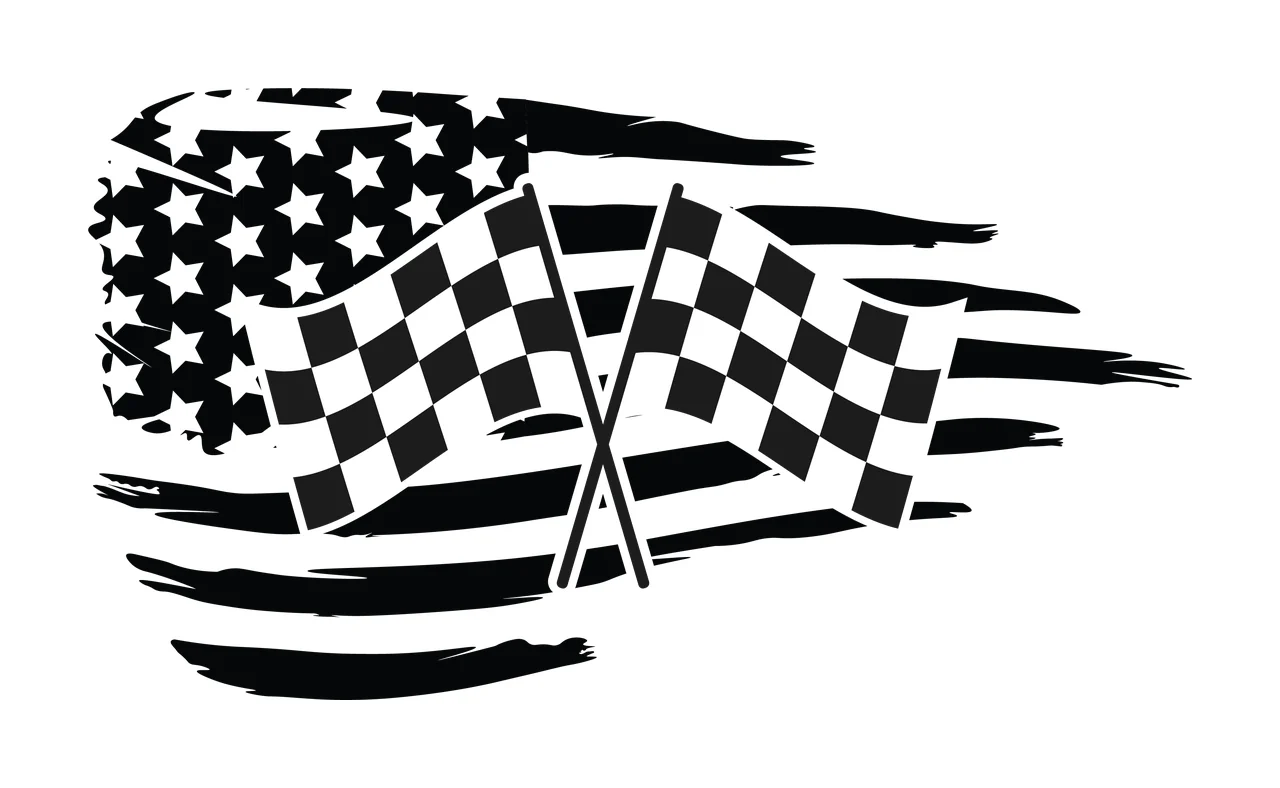 Flag Crossed Flags Over A Horizontal Distressed stars stripes