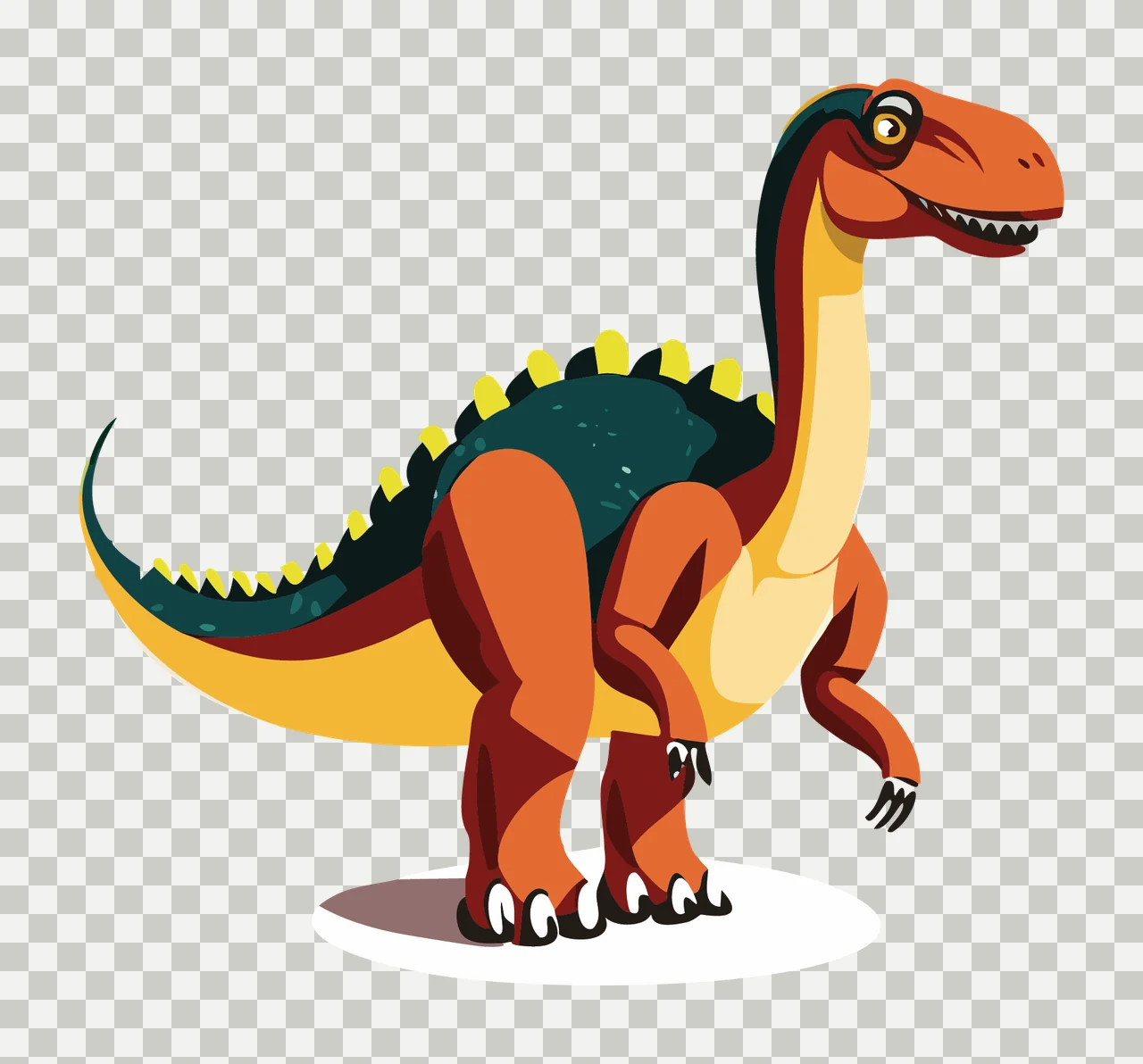 Dinosaur Standing On Round Base Silhouette black white prehistoric transparency and detail preview thumbnail