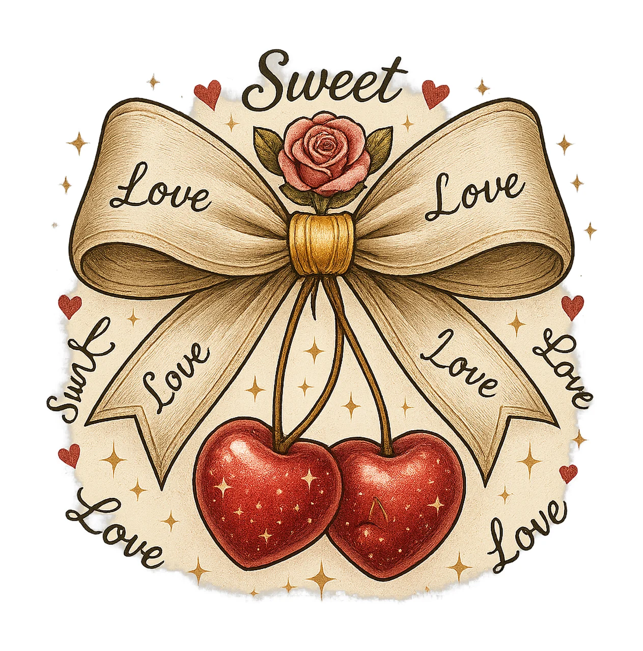 Love You Cherry Much Valentines Day Shirt Design Coquette