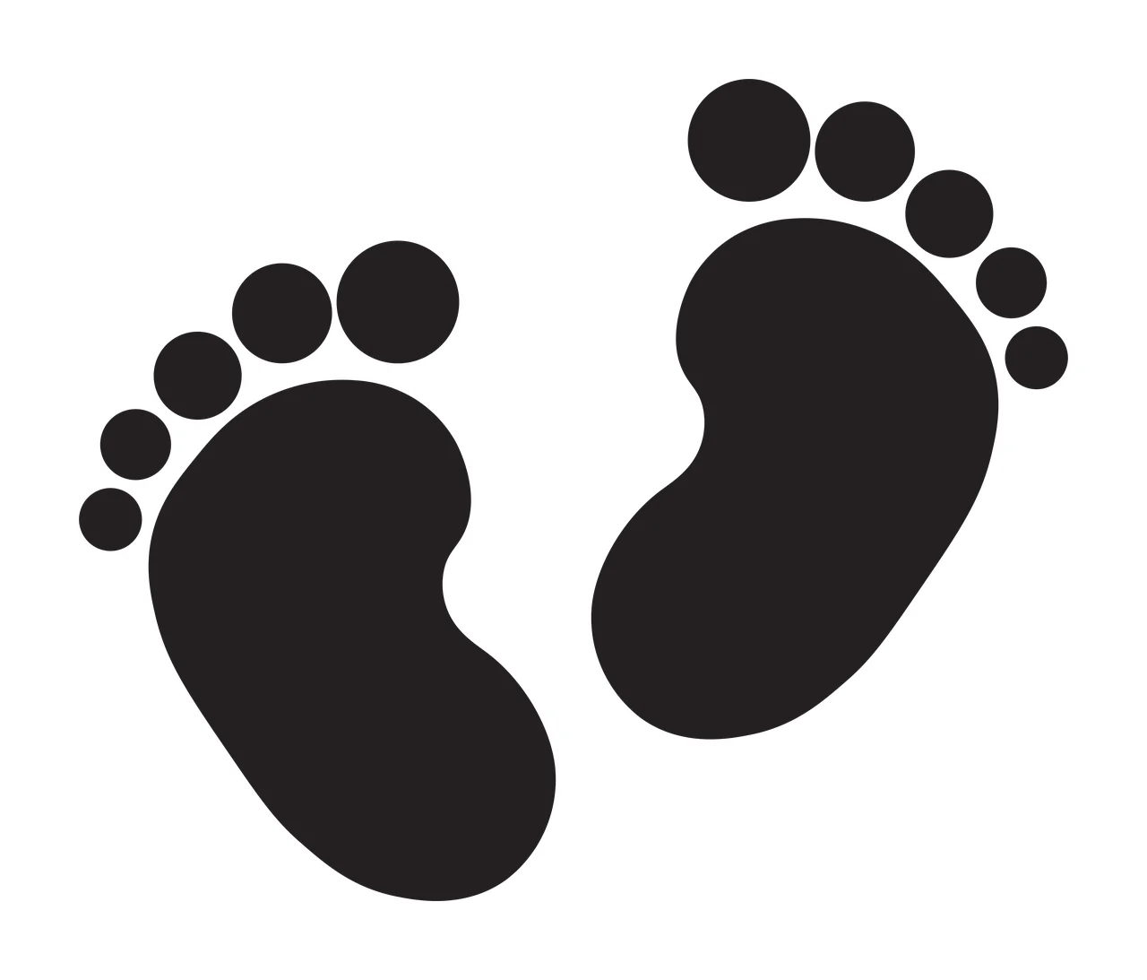 Keychain Pair Of Black Footprint Silhouettes footprints positioned