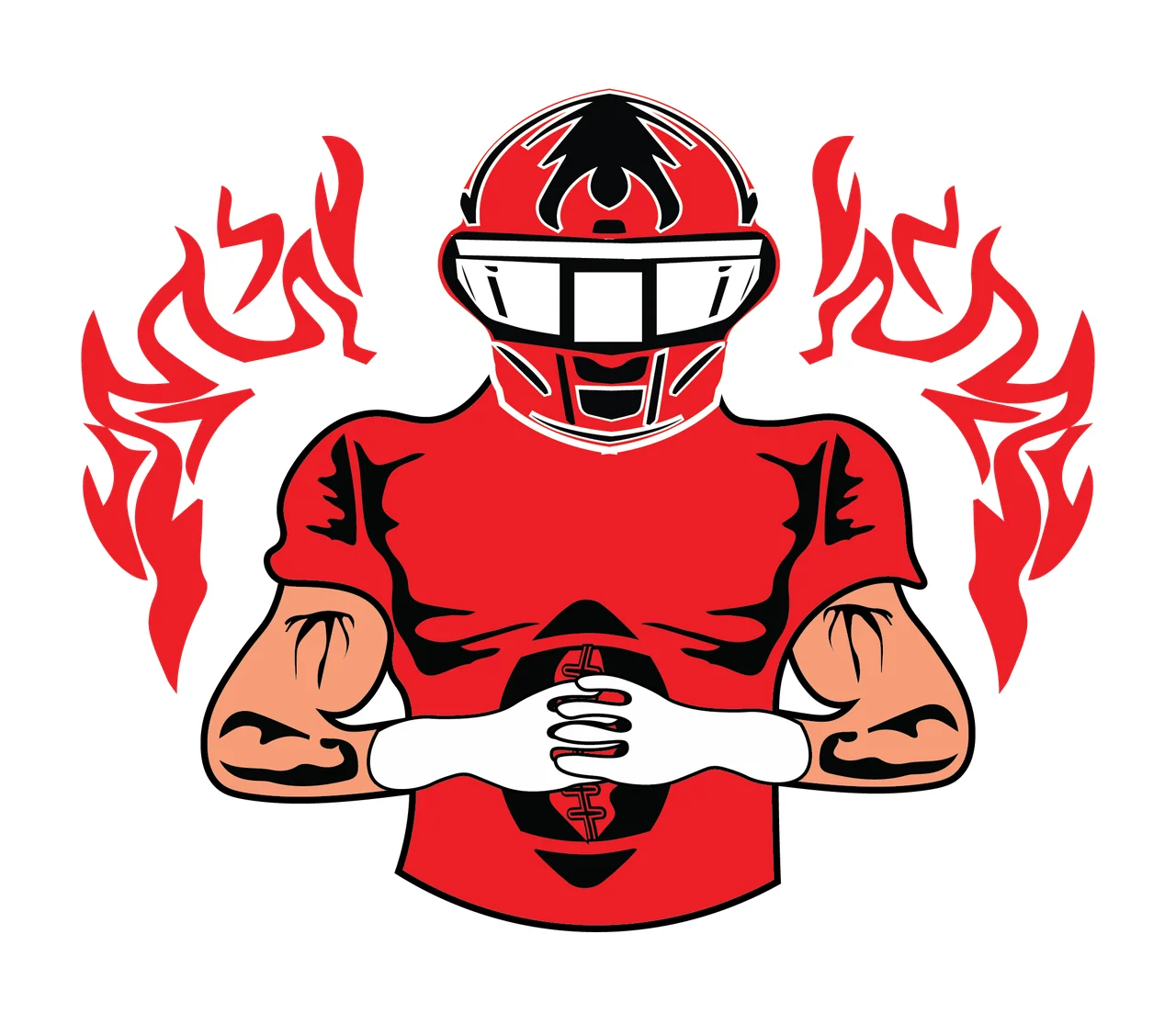 Helmeted Figure With Flames helmet black white plain Variation