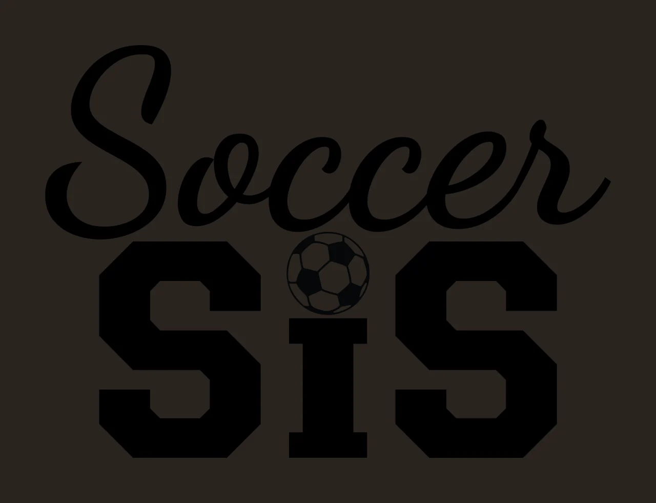 Soccer Sis Text With A Small Ball Icon typography black white contrast preview thumbnail
