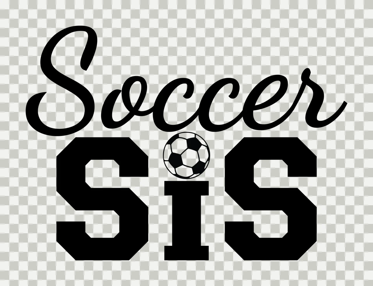 Soccer Sis Text With A Small Ball Icon typography black white transparency and detail preview thumbnail