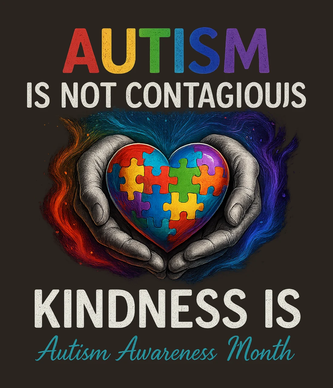Autism Awareness Puzzle Heart Sublimation Design Kindness contrast preview thumbnail