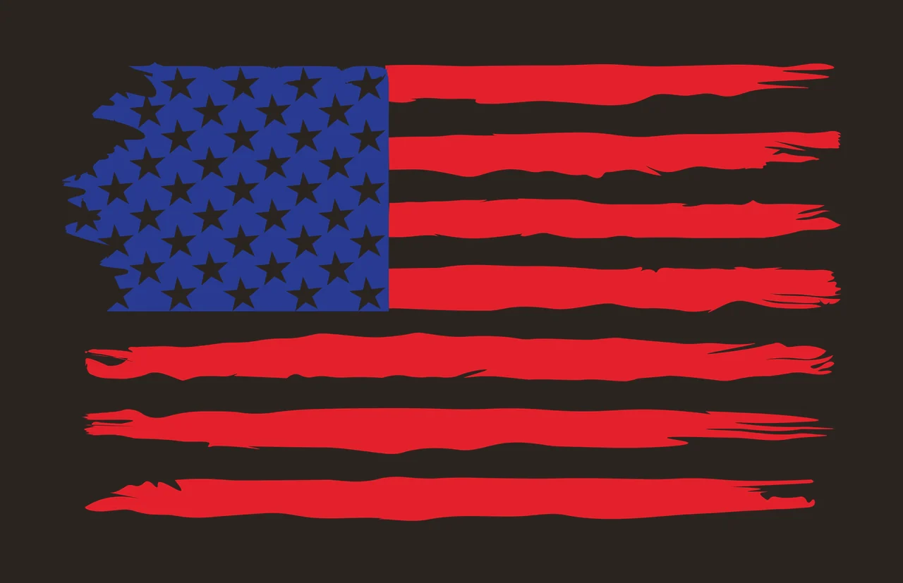 Flag Horizontal Black And White With Distressed Brush stars contrast preview thumbnail