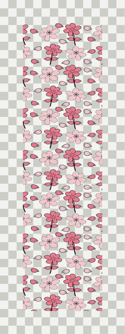 Black Floral Branch Repeating Vertical Pattern flower leaf transparency and detail preview thumbnail