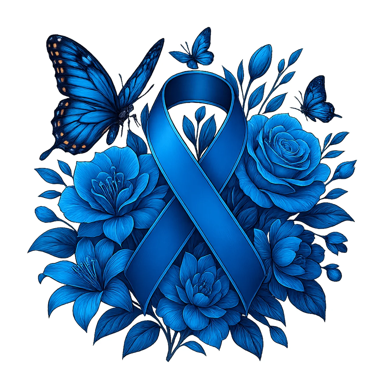 Blue Awareness Ribbon for Cancer Awareness Colon Cancer