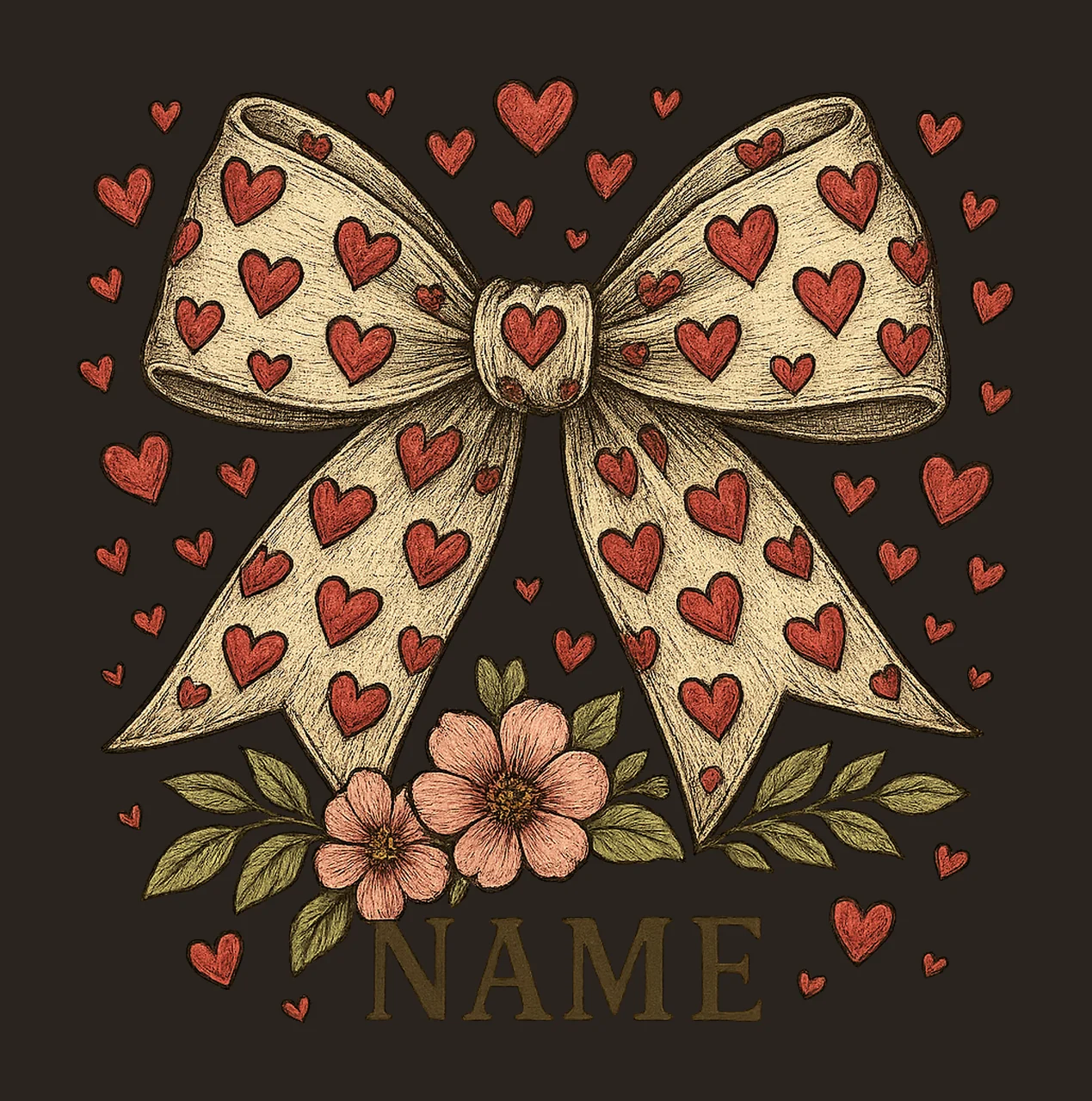 Coquette Bow Heart Valentine Design Love Bow Valentine Gift contrast preview thumbnail