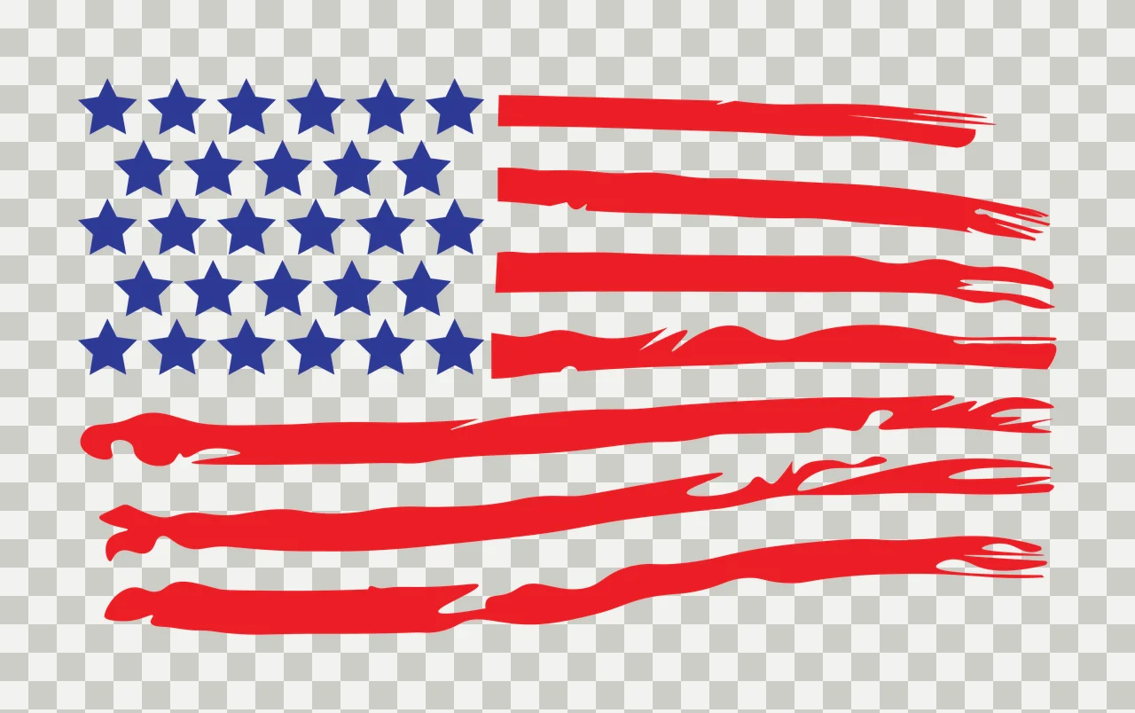 Flag Distressed United States Silhouette waving star stripe transparency and detail preview thumbnail