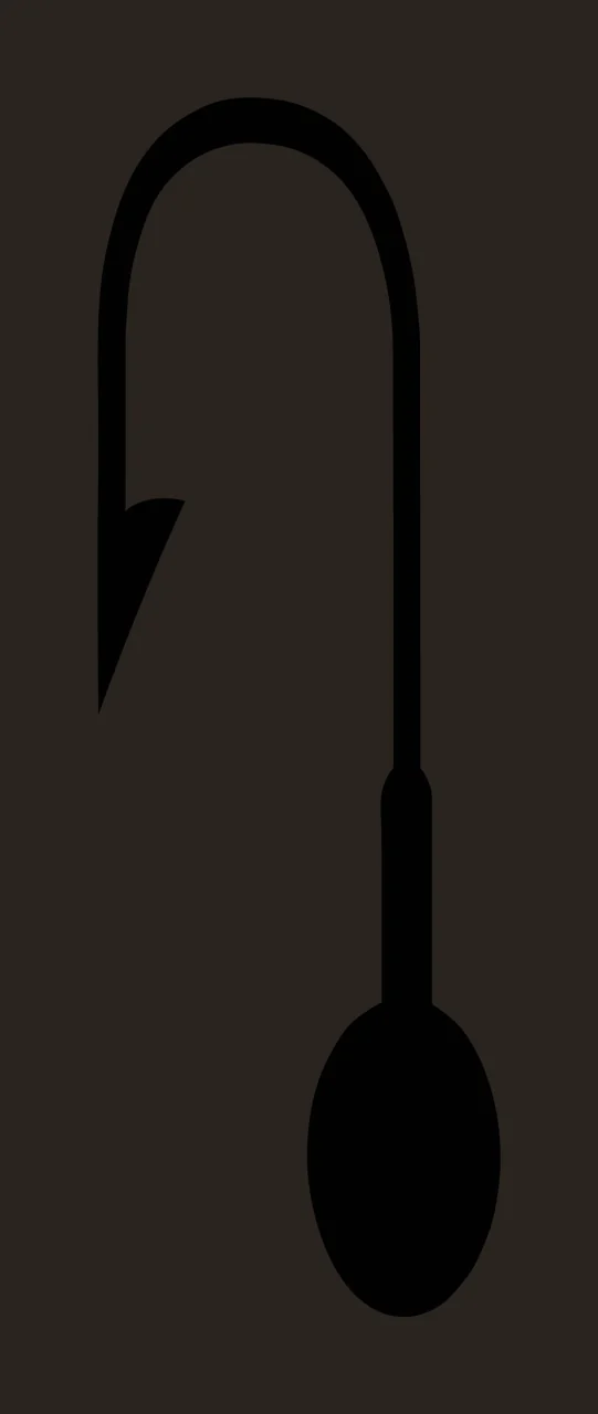Fishing Hook With Weight hanging silhouette black sport tool contrast preview thumbnail
