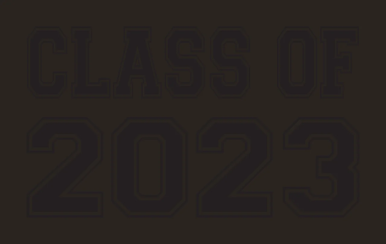 CLASS OF 2023 Typography Design with black lettering and white outlines contrast preview thumbnail