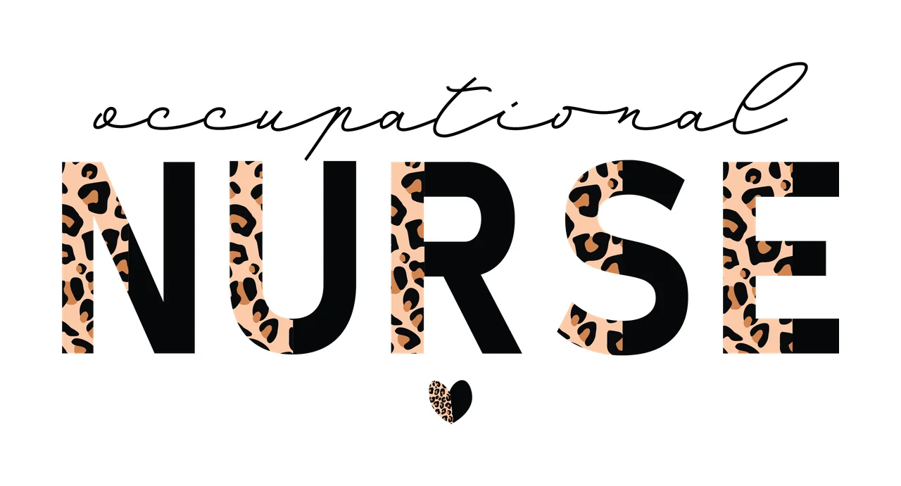 Occupational Nurse Text In Black Font display heart typographic