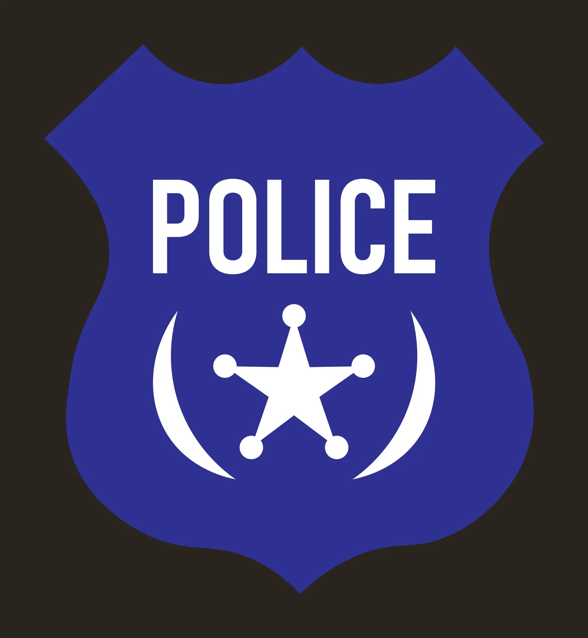 Solid Black Shield Emblem With Scalloped Top Border edge flat icon contrast preview thumbnail