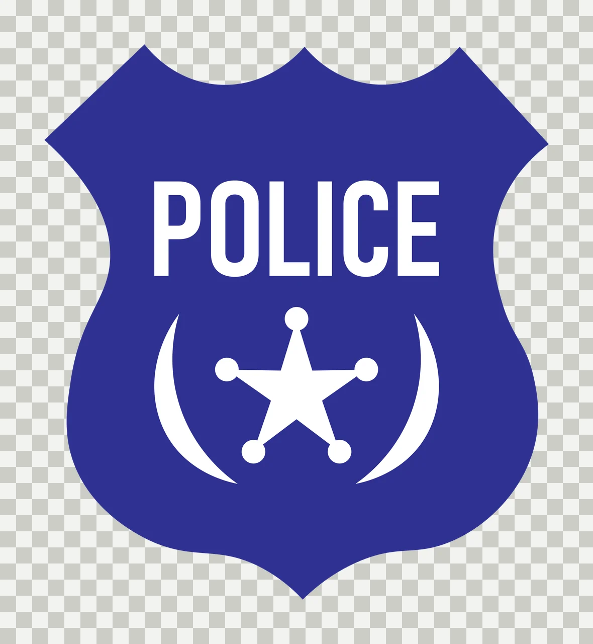 Solid Black Shield Emblem With Scalloped Top Border edge flat icon transparency and detail preview thumbnail