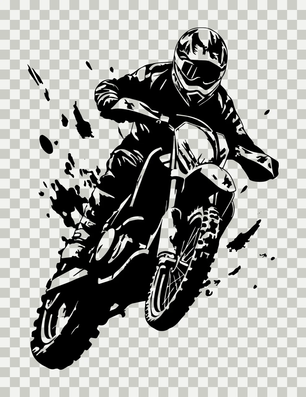 Motocross Rider Jumping Dirt Bike motorcyclist riding off road transparency and detail preview thumbnail