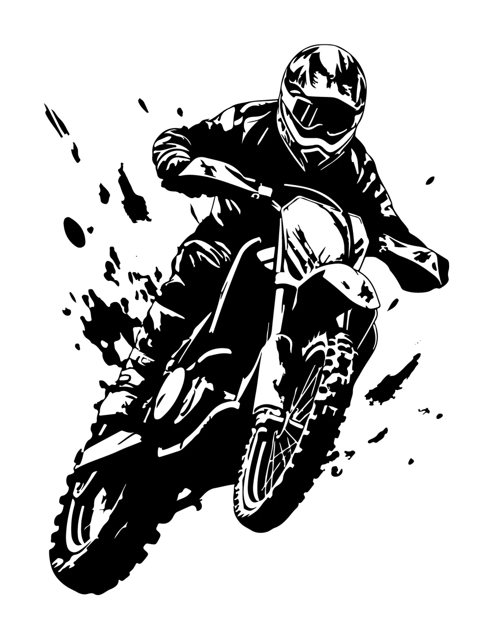 Motocross Rider Jumping Dirt Bike motorcyclist riding off road