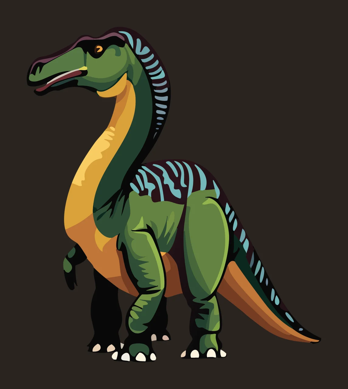 Dinosaur Black Silhouette Long Neck standing outline white contrast preview thumbnail