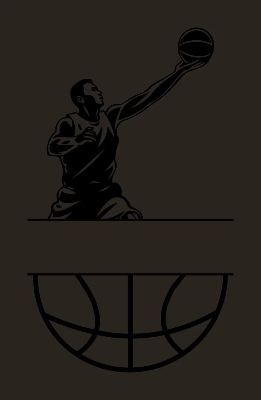 Ball Basketball Player Reaching person black white plain sports contrast preview thumbnail
